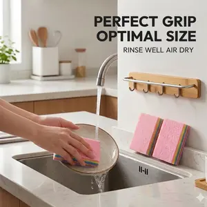 SOPAMI 12-Layer Peelable Rainbow Cleaning Cloths - PVA & Microfiber, Non-Abrasive, Super Absorbent, Reusable, Streak-Free Sponge Wipes, Hygienic Peeling Design for Kitchen, Bathroom, Living Room, Glass & All Household Surfaces