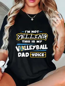 100% Cotton Volleyball Dad Voice Volleyball Training Player T-Shirt