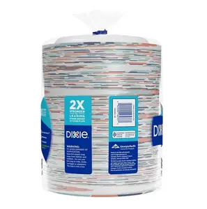 180 Count Disposable Paper Plates, 8.5", Multi-Color