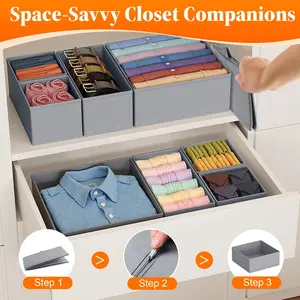 Multi-purpose storage box 16 pieces drawer storage suitable for wardrobe supplies underwear socks space saving design thick fabric safety tiktokshopspringglowup Closet Organizer Tower