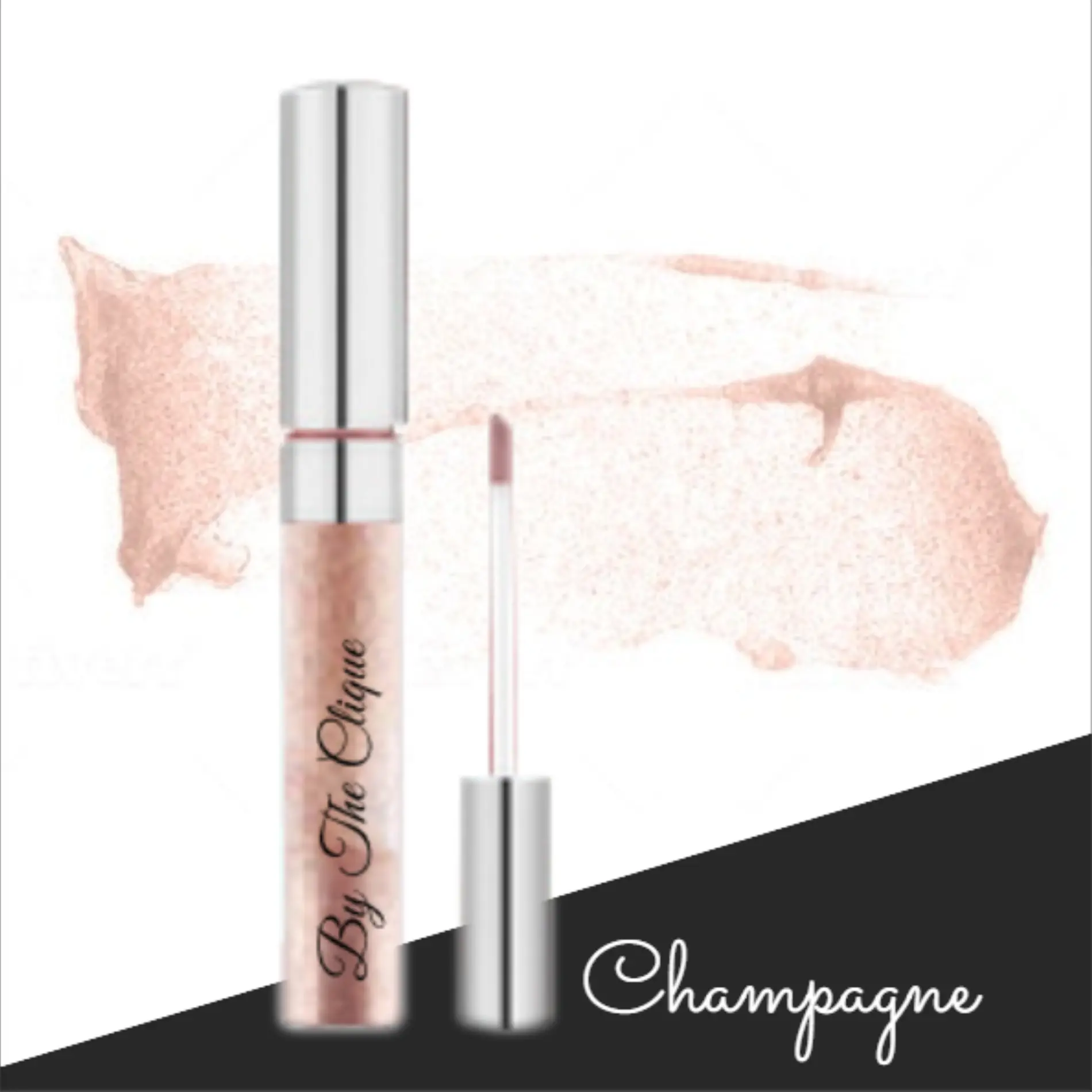 By The Clique Premium Nude Glitter Gloss | Champagne  |  Vegan, Gluten Free, Cruelty