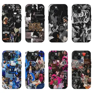 Fashion Rod Wave Print Pattern Colorful Rapper Phone Case for iPhone 17 16 15 14 13 12 11 Air Pro Max Plus Holiday Gifts and Fashion Items