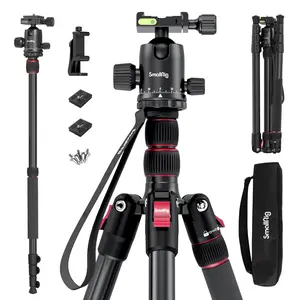SmallRig 78" Camera Tripod, Foldable Aluminum Tripod & Monopod, 360°Ball Head Detachable and Quick Release Plate, Payload 33lb, Adjustable Height from 18.5" to 78" for Camera, Phone - 3474C