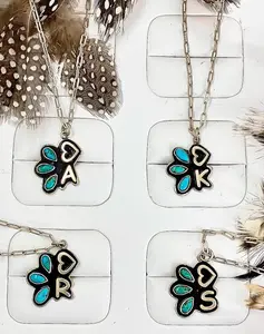 Turquoise Initial Necklace