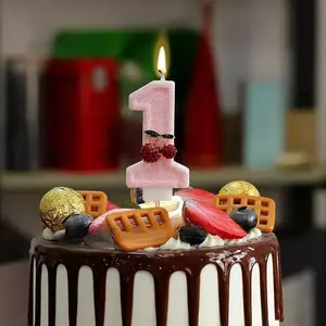 1PCS Digital candle cherry creative birthday cake candles, birthday cake candles, ideal birthday party cake decorations, suitable for wedding anniversaries and other celebrations