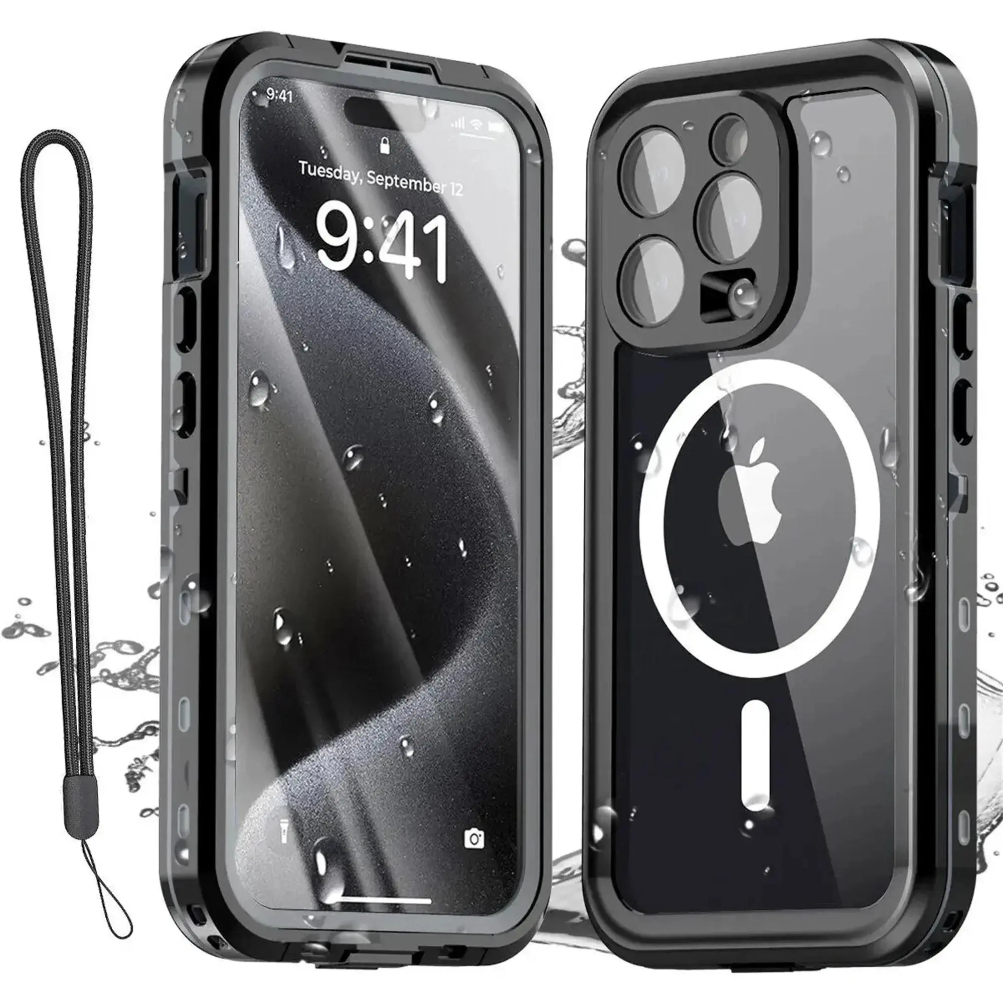 IP68 Waterproof Case For iphone 17 16 15 Pro Max 14 13 Pro Full Body Protective Cover Swim Underwater Diving Magsafe Magnetic Case