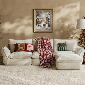 81-106'' Down Blend Loveseat, Deep Seat Cloud Sofa with Feather-Filled Cushions, Ultra Soft Sink-in Comfort Couch for Living Room, Modern Oversized Sofa,Christmas Gifts for the Whole Family: Husband & Wife, Mom & Dad