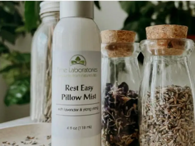 Time Laboratories Rest Easy Pillow Mist with Lavender and Ylang Ylang 4 fl oz - Pure and Genuine Essential Oil Blend for Healthcare and Therapy