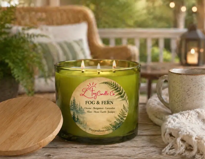 Green Bowl Candle 24 oz Hand Made