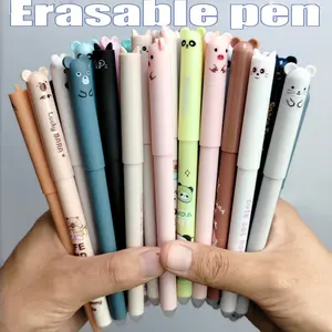 20pcs Erasable Ballpoint Pens + 10pcs Refills, Panda Pattern Pen Caps, High Quality Writing, Durable No Bleed (mixed Set)