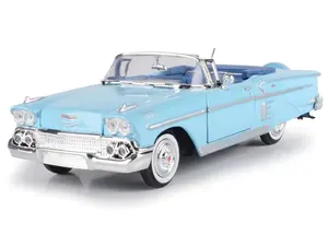 1958 Chevrolet Impala Convertible – Light Blue (Timeless Legends) Diecast 1:24 Scale Model - Motormax 73267LTBL