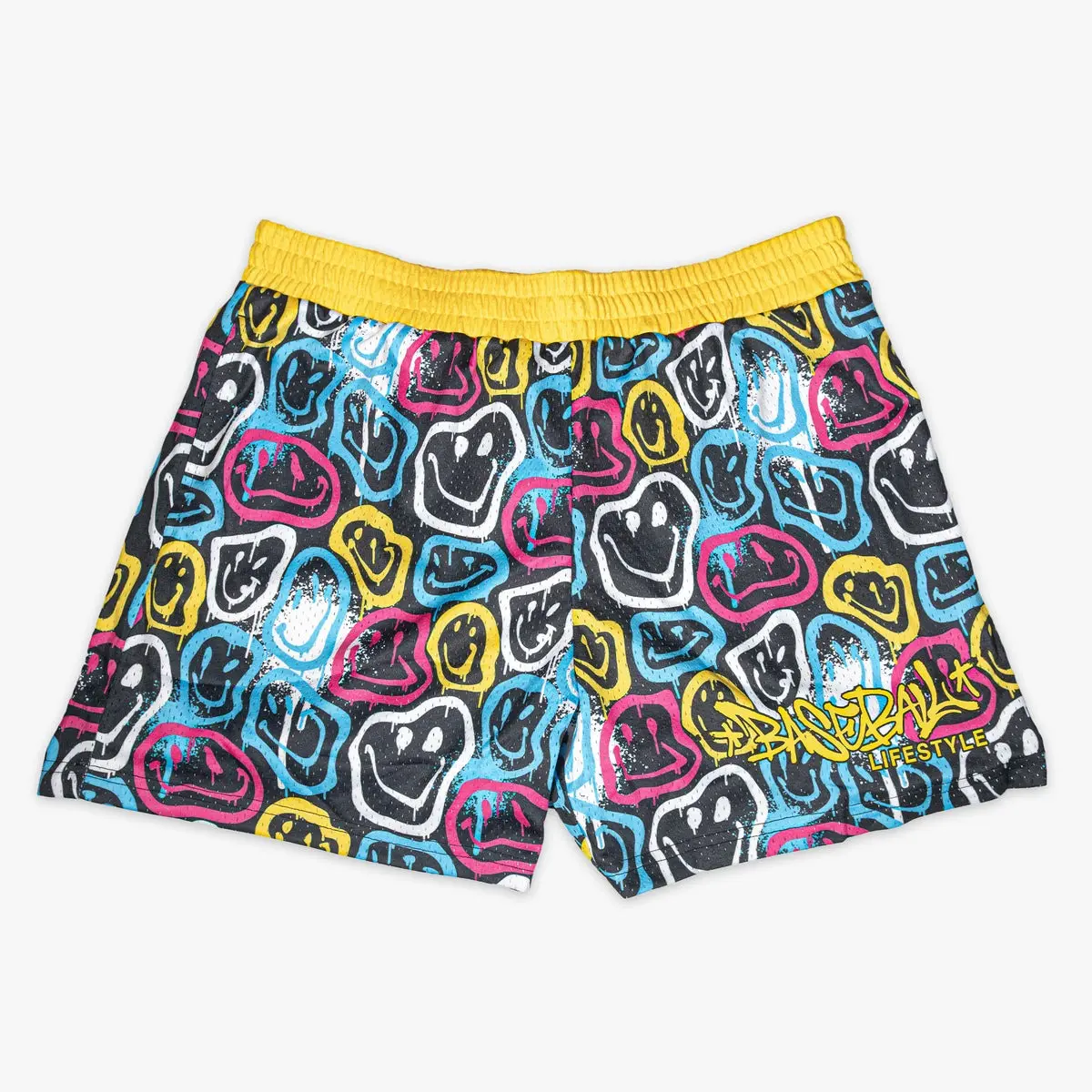 Smiley Slugger Shorts  Mesh | Graphic Quick-Dry Activewear
