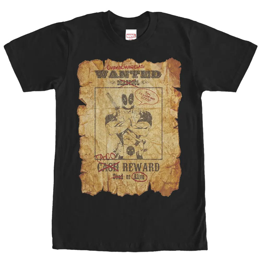 Men's Marvel Deadpool Wanted Poster T-Shirt