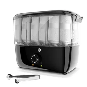 Towel Steamer-Hot Towel Warmer 600 W Tabletop Moist Towel Heater, Holds up to 18 Towels,30 Minute Auto Shut Timer,Professional Salon Equipment Towel Warmer for Facials,,Barbers,Massage (Black)