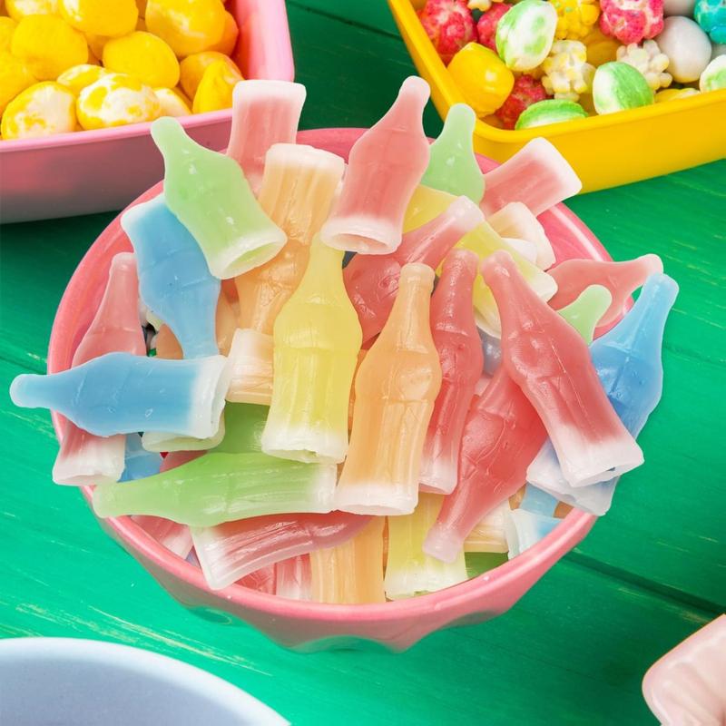 Wax Bottle Candy, 8 OZ Bag (½ LB), Retro Nostalgic Candies with Fruity Liquid Center, TikTok Trend Snack, Assorted Colors and Flavors, Heat Sealed for Freshness, Perfect for Parties and Gifts