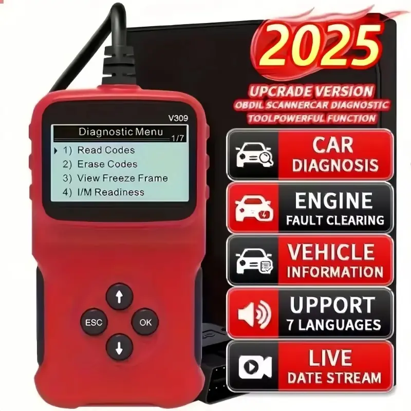 V309 OBD2 Scanner Car Diagnostic Tool Engine Trouble Code Reader OBD2 Automotive Full-Function Scan Tool