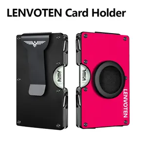 LENVOTEN L9 Premium Minimalist Wallet for Men with Airtag Holder and Money Clip - Aluminum RFID Blocking Wallet with High Card Capacity, Compact, Stylish and Durable design.