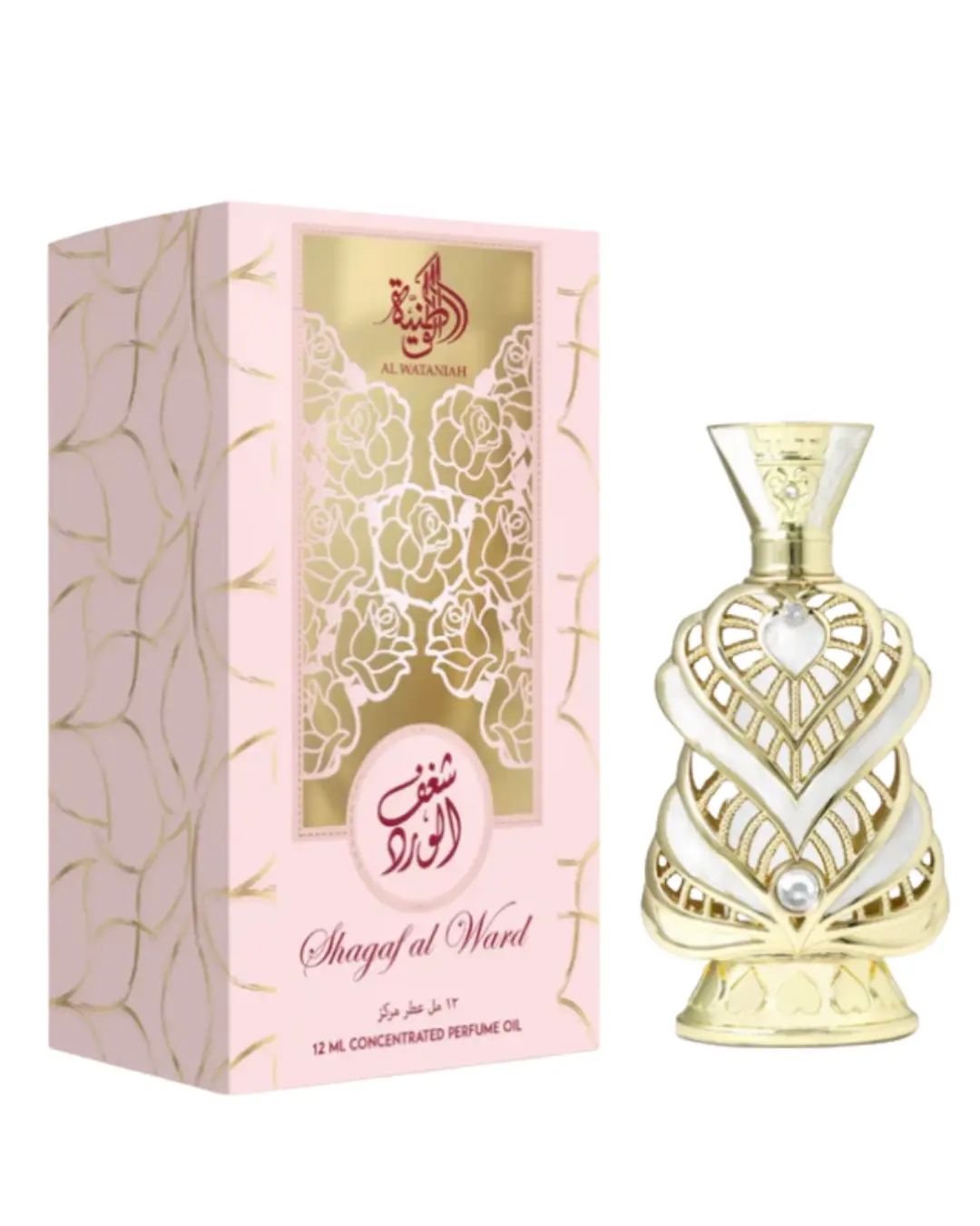 Ard Al Zaafaran Shagaf Al Ward Unisex Concentrated Oil Perfume - 12ML Single Item, Long Lasting Fragrance, Luxurious Premium Arabian Fragrance, Arabian Rose, Powdery Florals, Soft Jasmine, Warm Spices