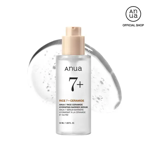 [Anua] Korean 7 Rice Ceramide Hydrating Barrier Serum (50ml, 1.69 fl.oz.) ｜ Skin Repair, Hydrate Skincare for Glass skin, korean skin care
