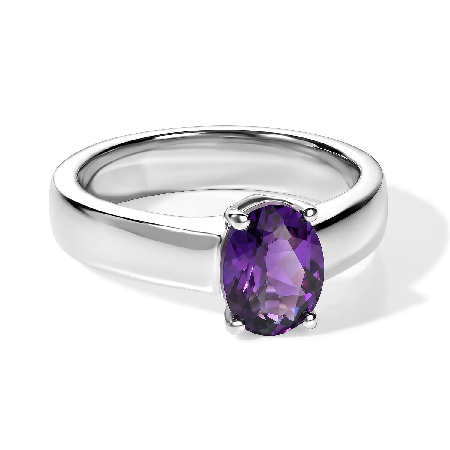 D'Joy Teal Grandidierite Ring in Rhodium Over Sterling Silver (Size 10.0) 1.30 ctw