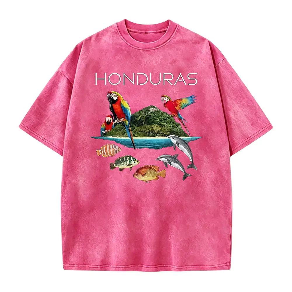Women's Honduras Island Life Graphic T-Shirt 100% Cotton Crew Neck Short Sleeve Black Comfort Fit