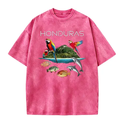 Women's Honduras Island Life Graphic T-Shirt 100% Cotton Crew Neck Short Sleeve Black Comfort Fit