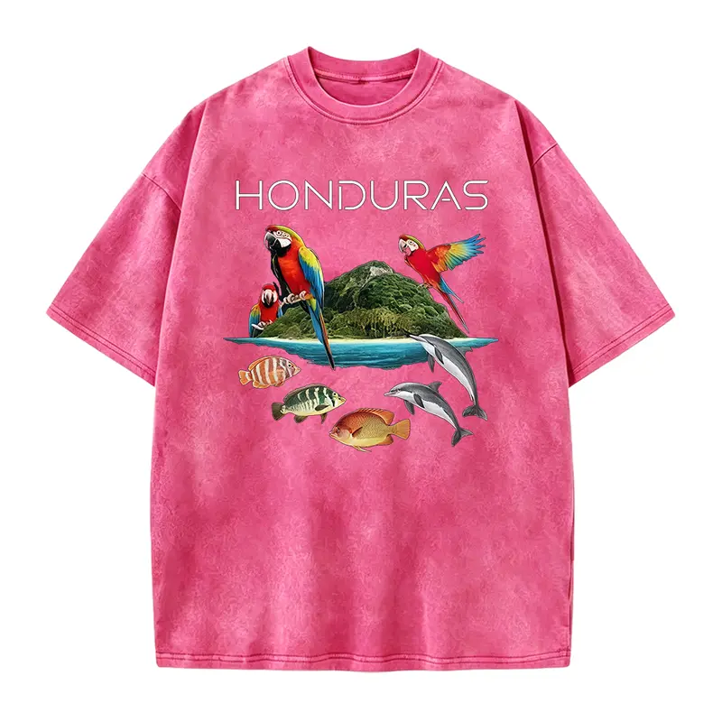Women's Honduras Island Life Graphic T-Shirt 100% Cotton Crew Neck Short Sleeve Black Comfort Fit