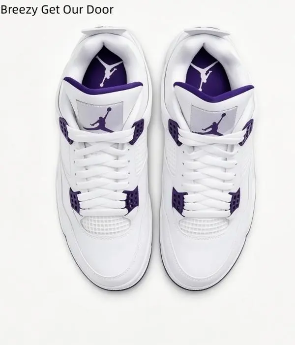Unisex Mid Top Retro Sneakers White Violet Purple Colorblock Leather Mesh Cushioned Anti-slip Rubber Sole Street Walking Trainers for Daily School Travel Sports All Season Matches Casual Outfits