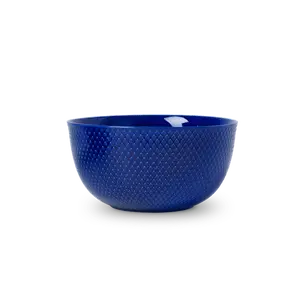 Lyngby Porcelæn Rhombe Color Serving Bowl, Dark Blue, Ø: 8.7"