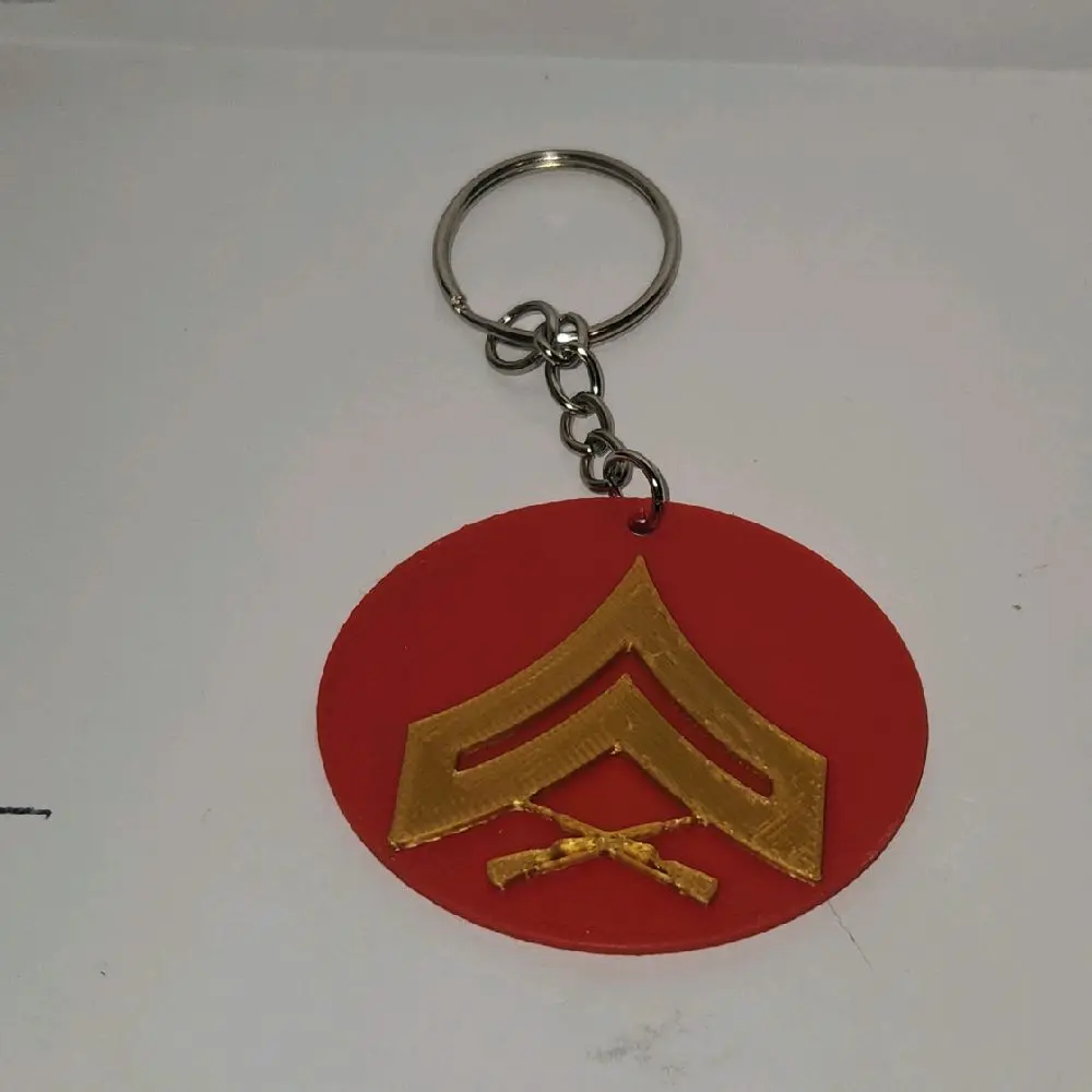 US Marines Rank Keychain - Basic Design Featuring Rank Symbol for Identification Purposes keychains