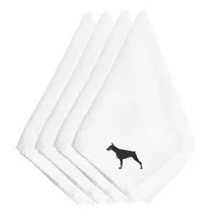 Carolines Treasures  Doberman Pinscher Embroidered Napkins, Set of 4
