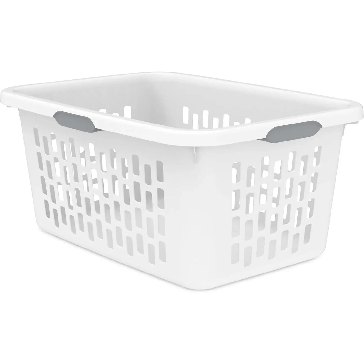 2-Bushel Plastic Laundry Hamper with 4 Ergonomic Handles – BPA-Free, Spacious Design for Household Use, White