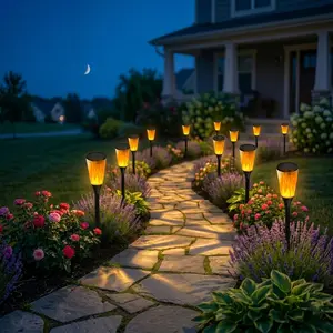 Rawink Solar Lights Outdoor, Flickering Flame Solar Torch Lights, Solar Garden Lights, Waterproof Outdoor Lighting, Flame Torches for Outdoor Patios, Pathways, Pools, and Yard Decor