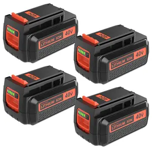 4 Packs 40V 3000mAh LBX2040 Replacement Battery Compatible with Black and Decker 40 Volt Battery Lithium LBXR36 LBXR2036 LST540 String Trimmer Hedge Sweeper Mower Tools