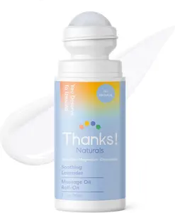 Thanks! Naturals Massage Oil Roll On, Soothing Lavender Magnesium, Charmed by Chai, Vegan, Cold Pressed Roll On with Vitamin C, Cinnamon, Cardamom, & Caffeine, Use After Shower or Before Bed, Self Care Essential, 3 FL OZ