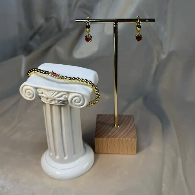 July Birthstone Adjustable Set - Gold Plated