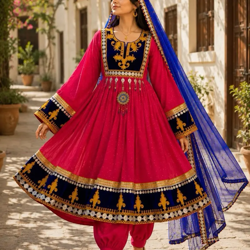 Afghani dress لباس افغانی