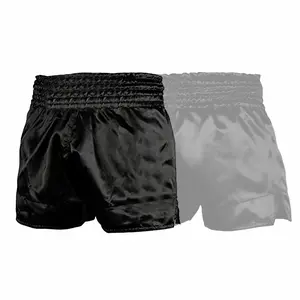ROAR-INT Kids Black Muay Thai Kickboxing Martial Arts Fight Shorts for Boys and Girls