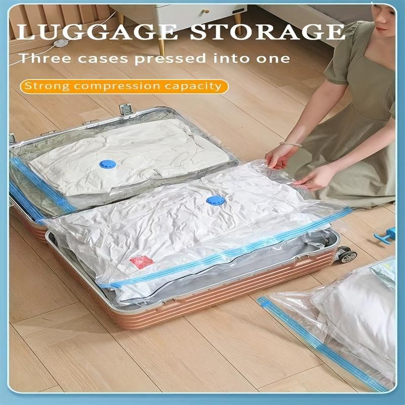 Customizable 5-piece set of extra-large vacuum storage bags (40x 60cm with 1 manual pump) - space-saving, airtight compression, dust and moisture-proof, ideal for clothing and bedding, dorm rooms, wardrobes, and moving