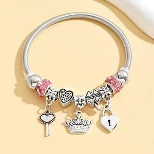 1piece Elegant 925 Silver Plated Copper Bracelet with Synthetic Zirconia, Cute Bohemian Charm Design, Ideal for Women'S Daily Wear & Christmas Gift