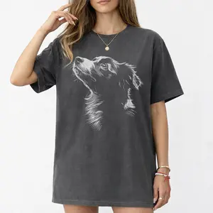 Comfort Colors Border Collie Shirt, Minimal Dog Portrait Graphic Tee, Dog Lover Shirt