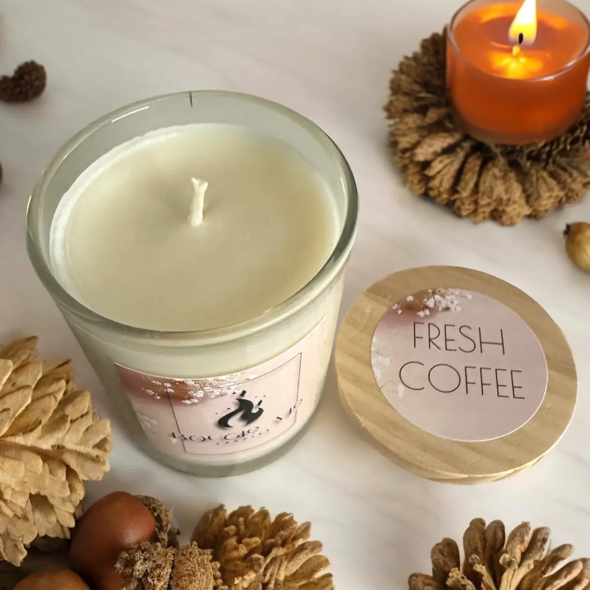 Handmade Espresso Aroma Coffee Candle | Long Burning Glass Jar, Natural Ingredients - Decor, Freshener 8 oz