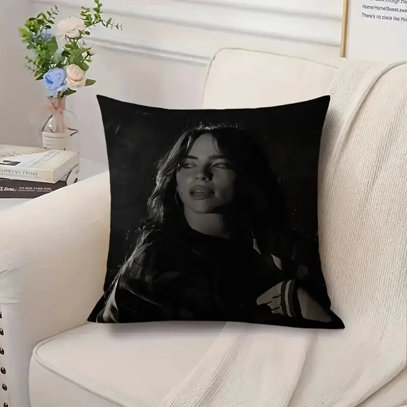 1pc Tom Kaulitz Double-Sided Printed Pillow Cover, Polyester