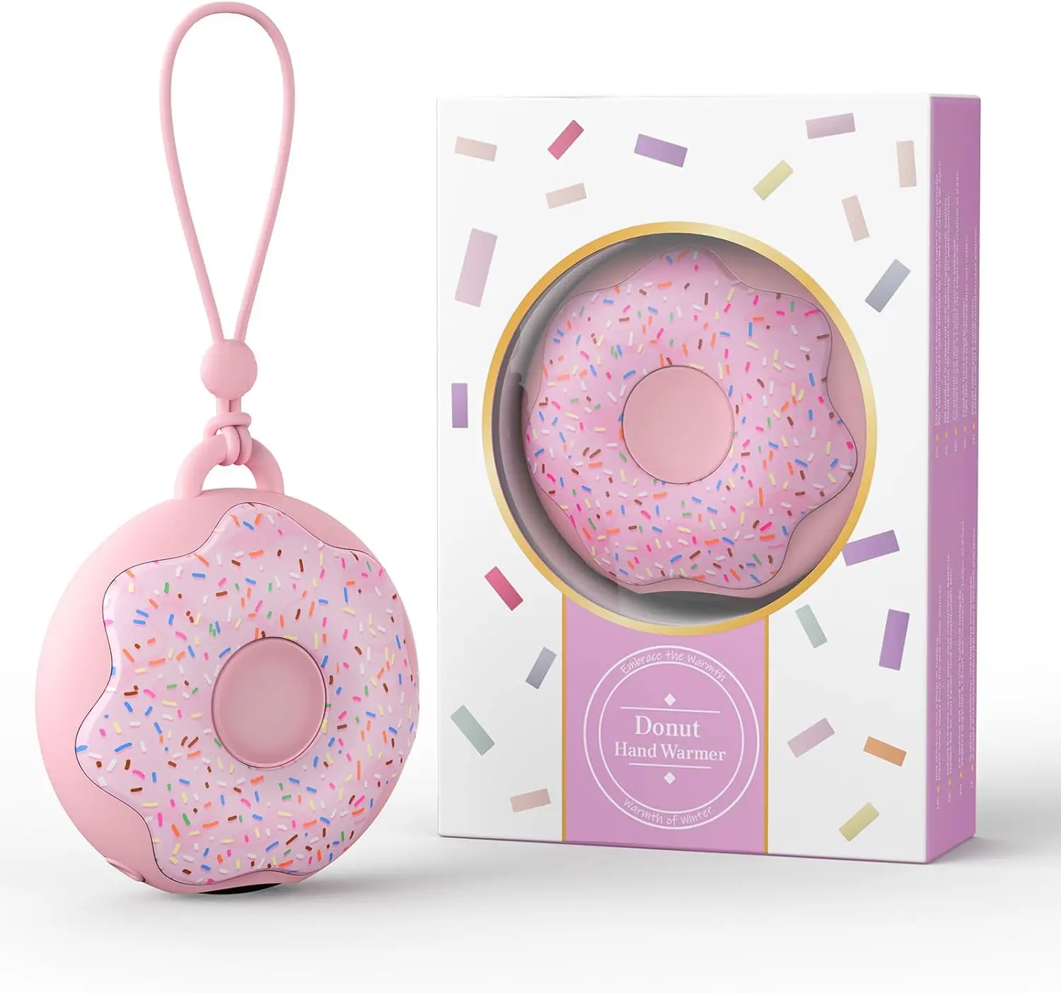FrSara Hand Warmer, Donut-Shaped HandWarmers, Portable Heater, 3 Heat Settings, 4000mAh Reusable Portable Pocket Heater, Double-Sided Hot Hands for Raynaud's, Golf, Hunting, Stocking Stuffers