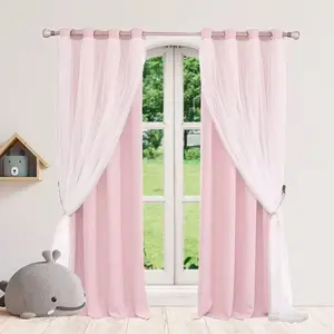 1 Piece Minimalist Blackout Window Curtain, Easy Installation No-Drill Design, Perfect for Bedroom Living Room Quiet Sleep Space, Home Decoration Curtain