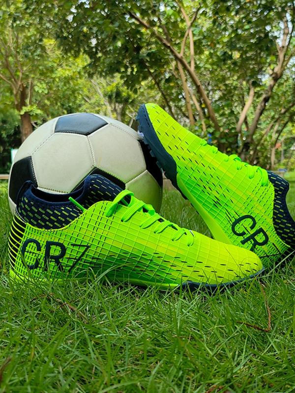 Unisex's Letter Print Low Top Spike Football Shoes, Soccer Shoes, Breathable Comfortable Football Cleats, Football Training Shoes, Football Boots for All Seasons