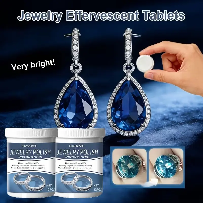 High-End Jewelry Cleaning Tablets, Polishing Cleaner, Silver Color & Polisher, Anti-Oxidation Jewellery Care Solution, Perfect Gift Idea