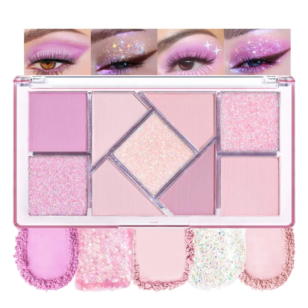Matte Shimmer purple pink Eye Shadow Palette Makeup,Eyeshadow Long Lasting Waterproof Cruelty