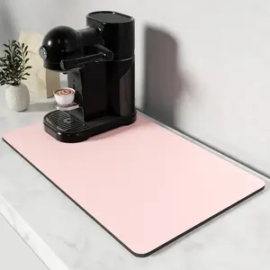 Coffee Mat, 12" x 19" Coffee Bar Mats for Espresso Machine Station Accessories and Organizer, Hide Stain Rubber Backed Absorbent Dish Drying Pad for Kitchen Counter, Cute Bar Decor Pad Coasters Tableware