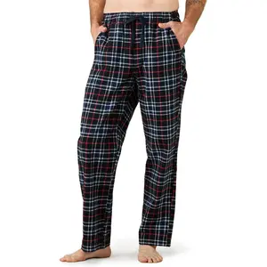 LAPASA Men'S Pajama Pants Cotton Flannel Plaid Lounge Fleece Warm Sleepwear Pants PJ Bottoms Drawstring and Pockets M39/M128